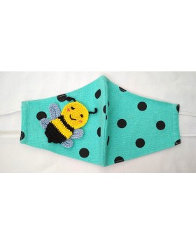Happy Threads Handmade Cotton Masks with Honey Bee Crochet Motif